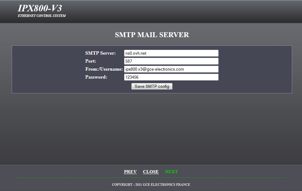 Configuration de votre serveur SMTP pour l’envoi de mails sur évènements
